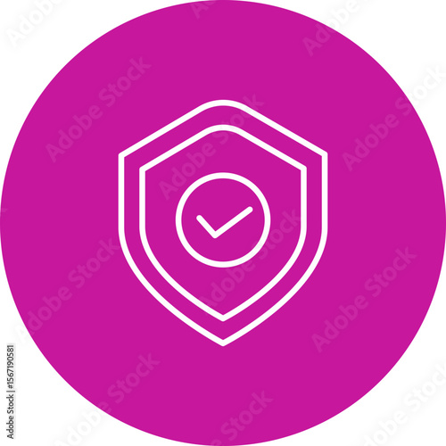 Compliance Vector Line Pink Circle Icon Design