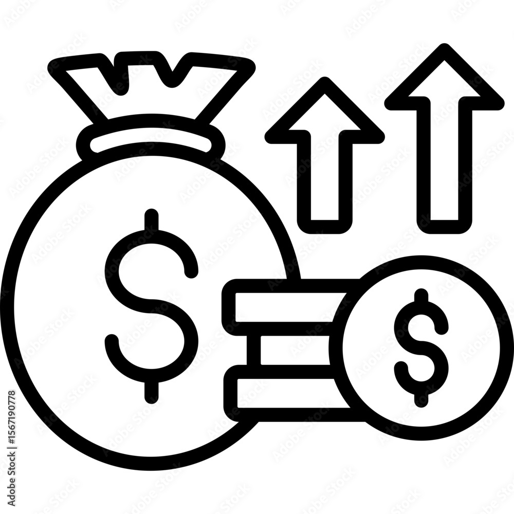 Obraz premium Revenue line icon