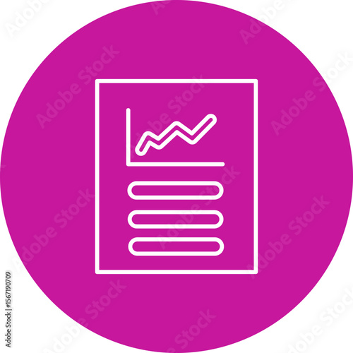 Report Vector Line Pink Circle Icon Design