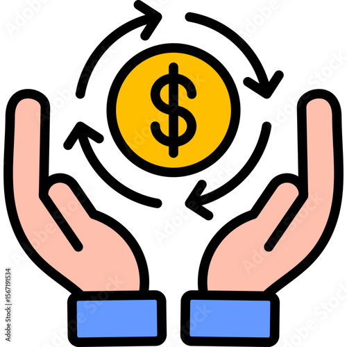Roi lineal color icon