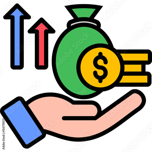 Share Holder lineal color icon