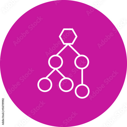 Network Vector Line Pink Circle Icon Design