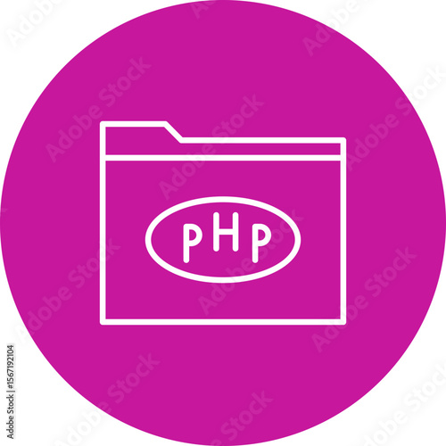 PHP Vector Line Pink Circle Icon Design