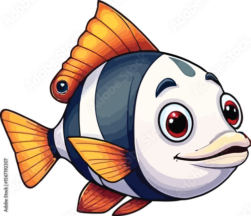 Cute cartoon a illustrator vector angelfish