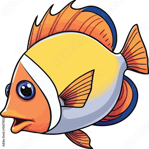 Cute cartoon a illustrator vector angelfish
