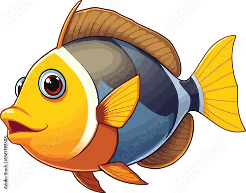 Cute cartoon a illustrator vector angelfish