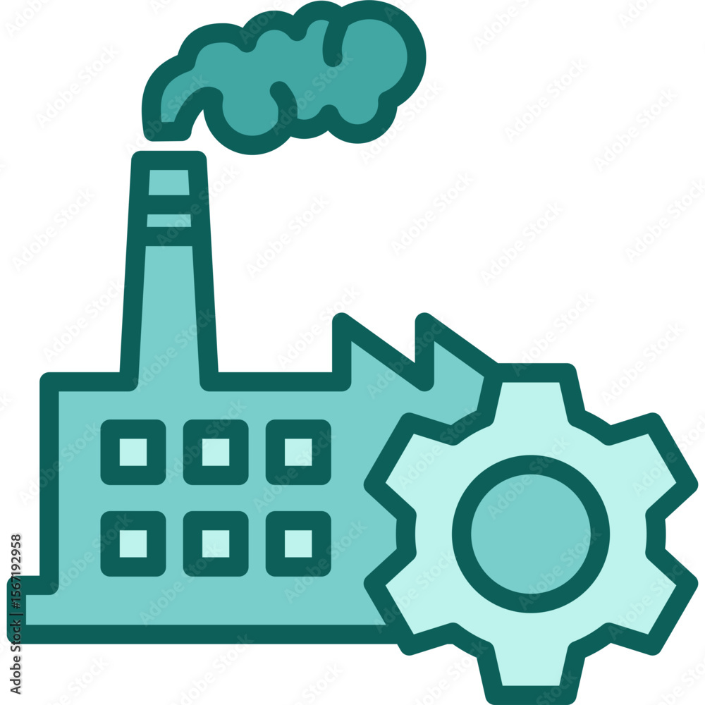 Obraz premium Manufacturing solid icon