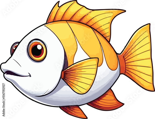 Cute cartoon a illustrator vector angelfish