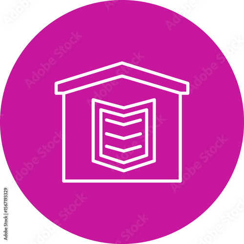 Homeschooling Vector Line Pink Circle Icon Design