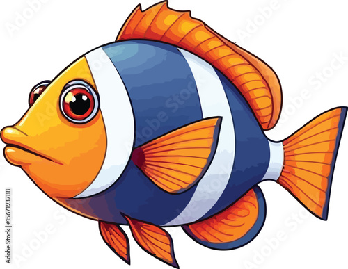 Cute cartoon a illustrator vector angelfish