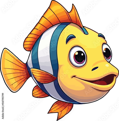Cute cartoon a illustrator vector angelfish