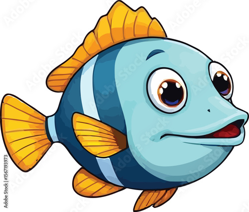 Cute cartoon a illustrator vector angelfish
