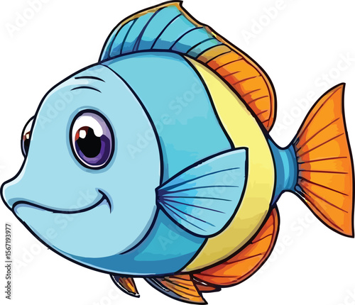 Cute cartoon a illustrator vector angelfish