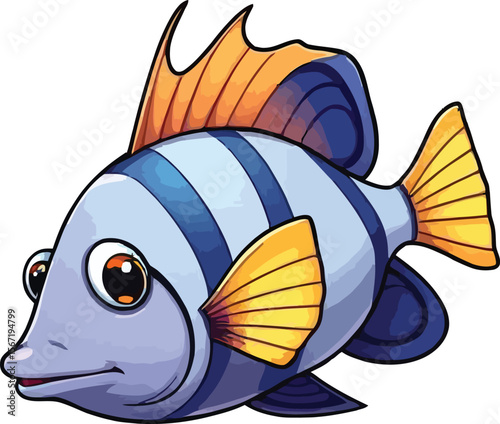 Cute cartoon a illustrator vector angelfish