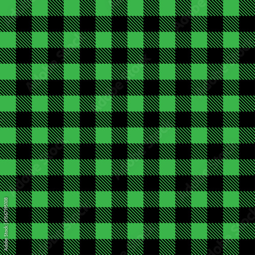 Green and black checkered pattern with textured squares for design and textile projects