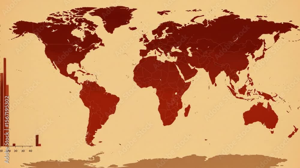 Global Data Visualization: World Map with Dynamic Bar Chart Stock 비디오 ...