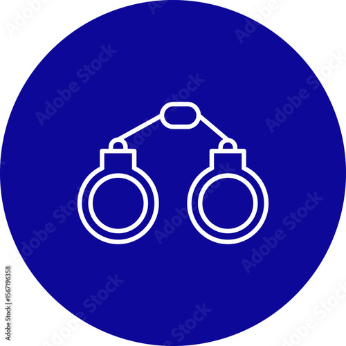 Arrest  Vector Line Pink Circle Icon Design