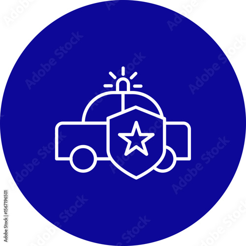 Police  Vector Line Pink Circle Icon Design