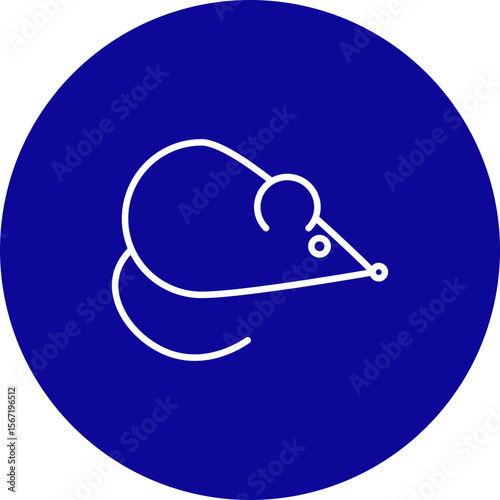 Rat  Vector Line Pink Circle Icon Design