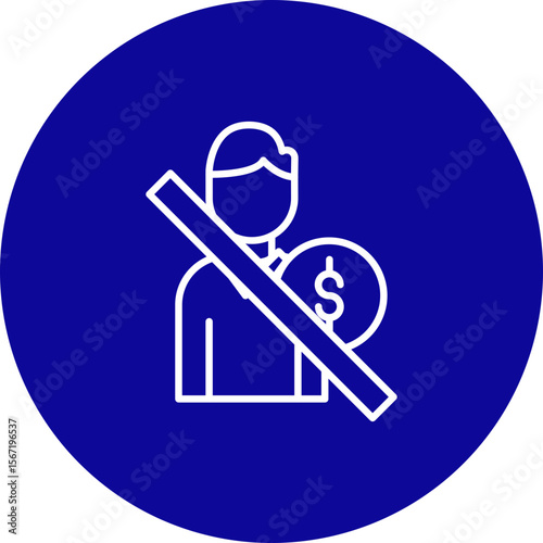 Stop Corruption  Vector Line Pink Circle Icon Design