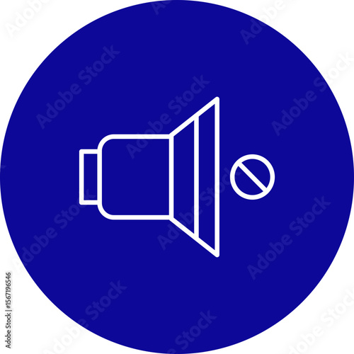 Silence  Vector Line Pink Circle Icon Design