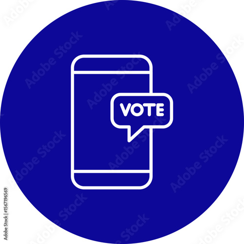 Vote  Vector Line Pink Circle Icon Design