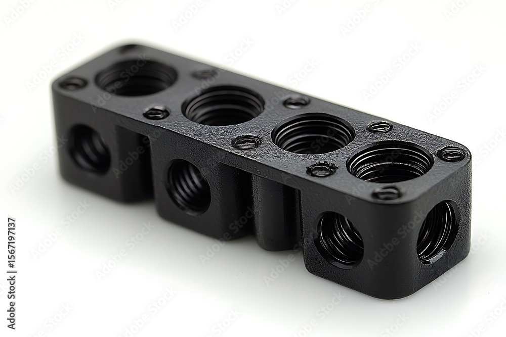 Fototapeta premium Precision plastic bracket with metal insert high resolution picture