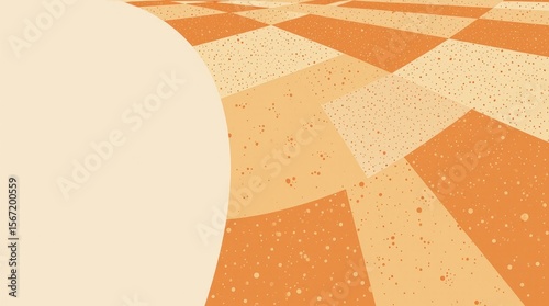Abstract background, geometric shapes in orange and beige tones