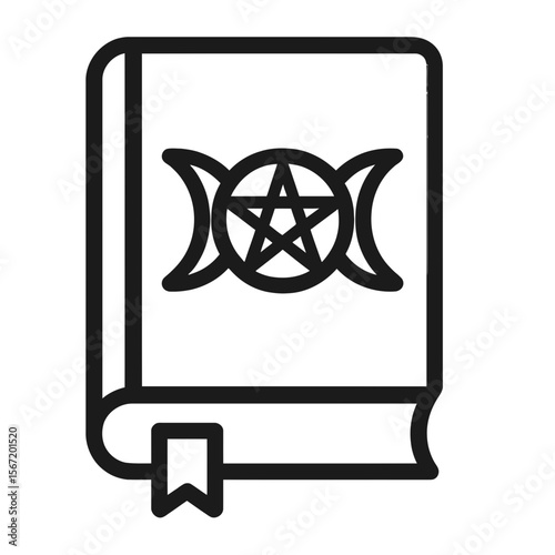 Grimoire with wiccan symbols, pagan symbols, celtic symbols design  