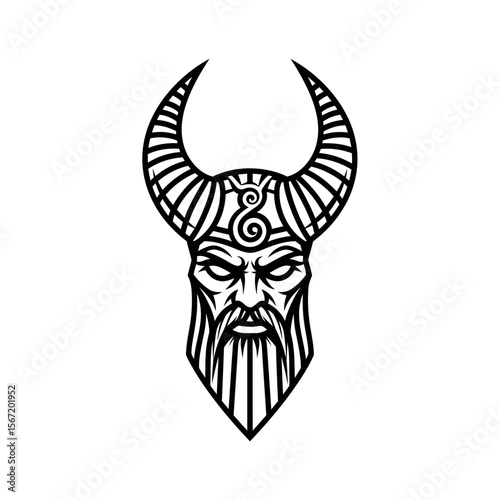 Horned God illustration with intricate designs and symbolic elements  