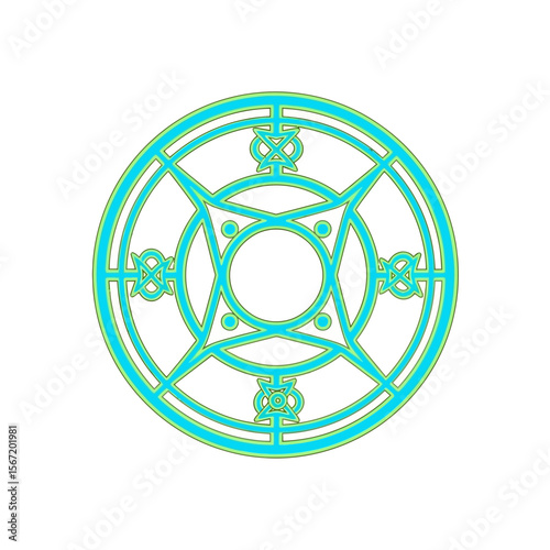 Magic circle design with wiccan symbols, pagan symbols, celtic symbols  
