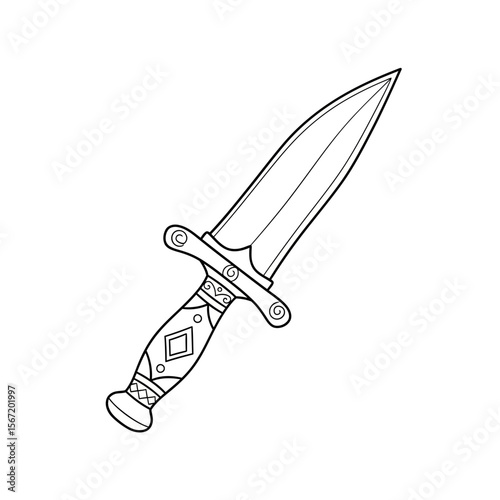 Decorative atham, ritual dagger with ornate handle design  