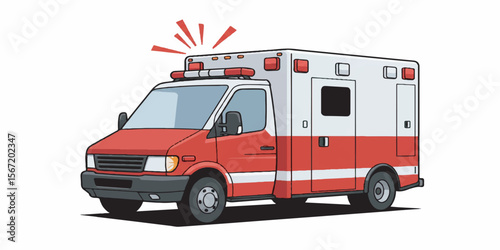 Ambulance Siren Vector Illustration with Emergency Symbol