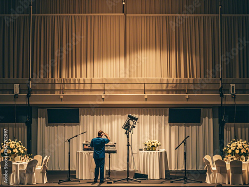 A man on wedding stage