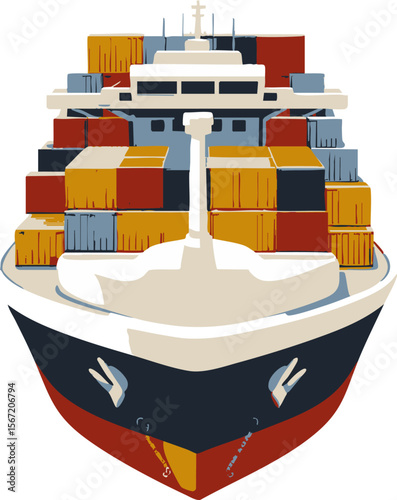 full-shot of a Container Ship icon The backgro