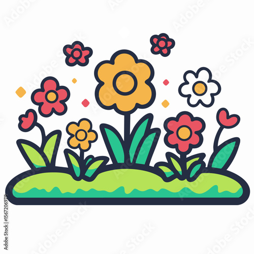 full-shot of a Flower Bed icon The background