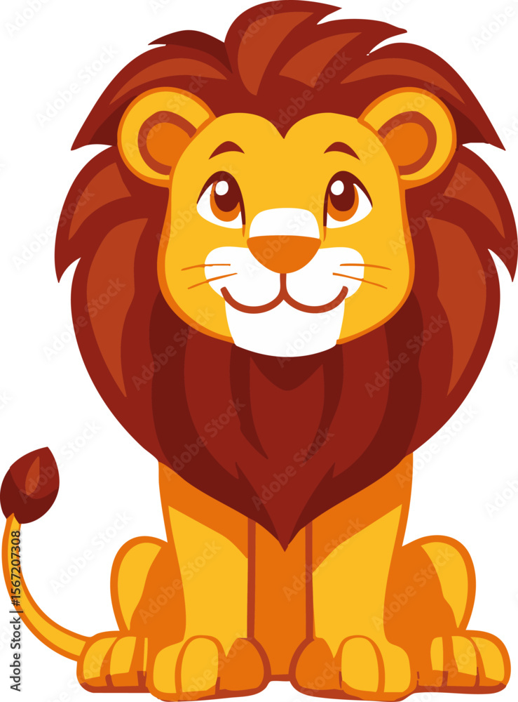 Obraz premium full-shot of a Lion icon The background color