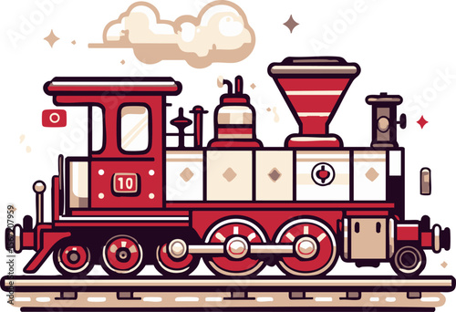 full-shot of a Train Engine icon The backgroun