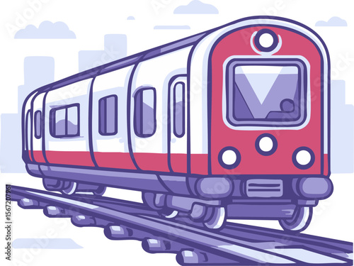 full-shot of a Train icon The background color