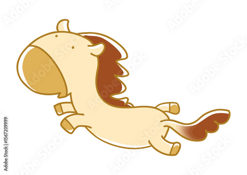 ベクター   午年の年賀状に使える可愛い馬のイラスト