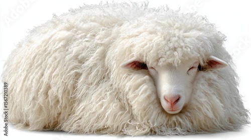 White fluffy sheep studio shot