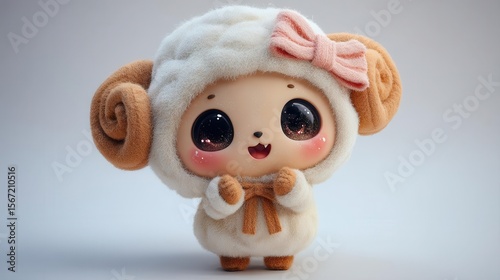 Adorable sheep figurine digital design