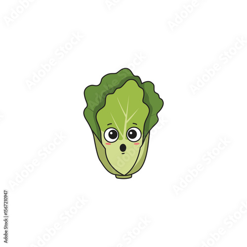 An icon of a cute cartoon cabbage with wide, surprised eyes and an open mouth, conveying shock or amazement.