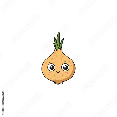 An icon of a cute cartoon onion with wide, curious eyes, portraying inquisitiveness or mild surprise.