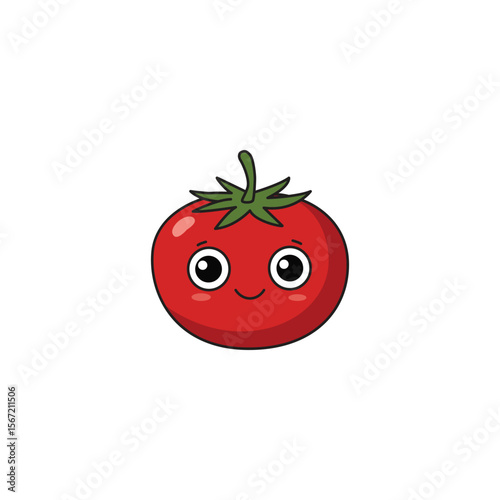 An icon of a cute cartoon red tomato with a joyful, open-mouthed smile, indicating extreme happiness or laughter.