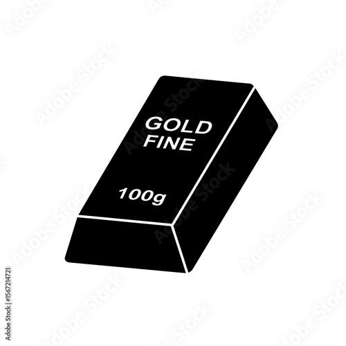 A solid black gold bar, labeled with text, against a plain white background.
