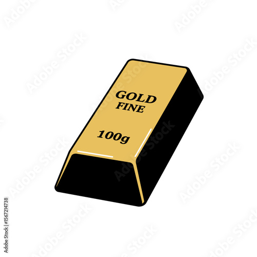 A single gold bar, weighing 100 grams, displays "GOLD FINE" on its surface.