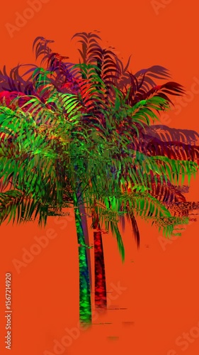 Colorful palm tree 4k