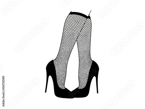 high heels fishnet shoes