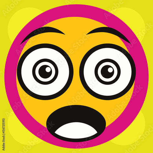 Astonished Emoticon Wide-Eyed and Open-Mouthed Expression of Surprise